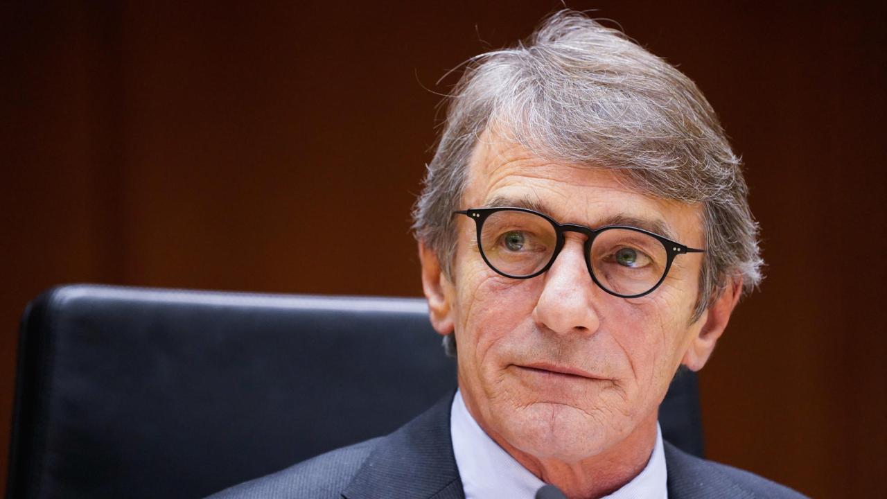EU-parlamentets talman David Sassoli. Arkivbild.
