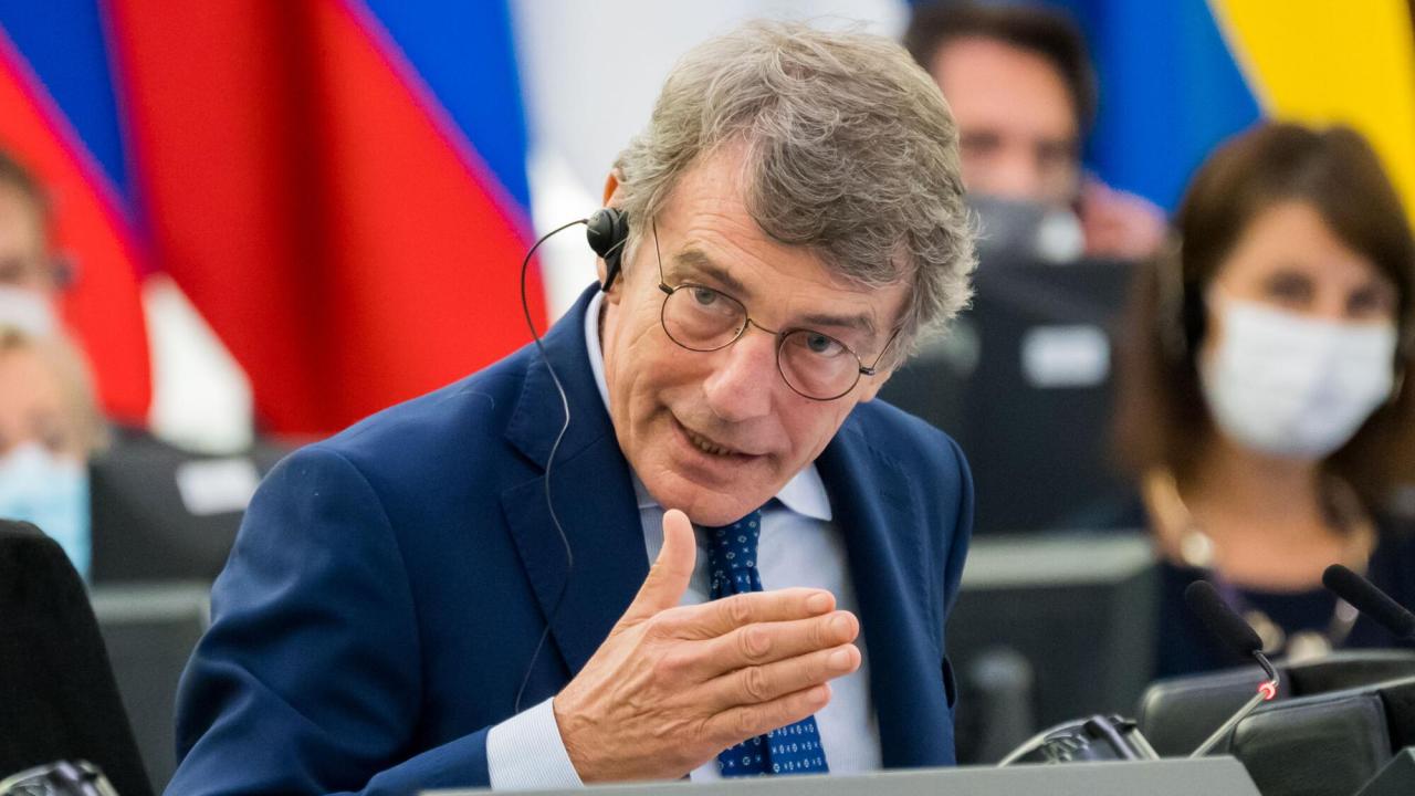 EU-parlamentets talman, den italienske socialdemokraten David Sassoli. Arkivbild.