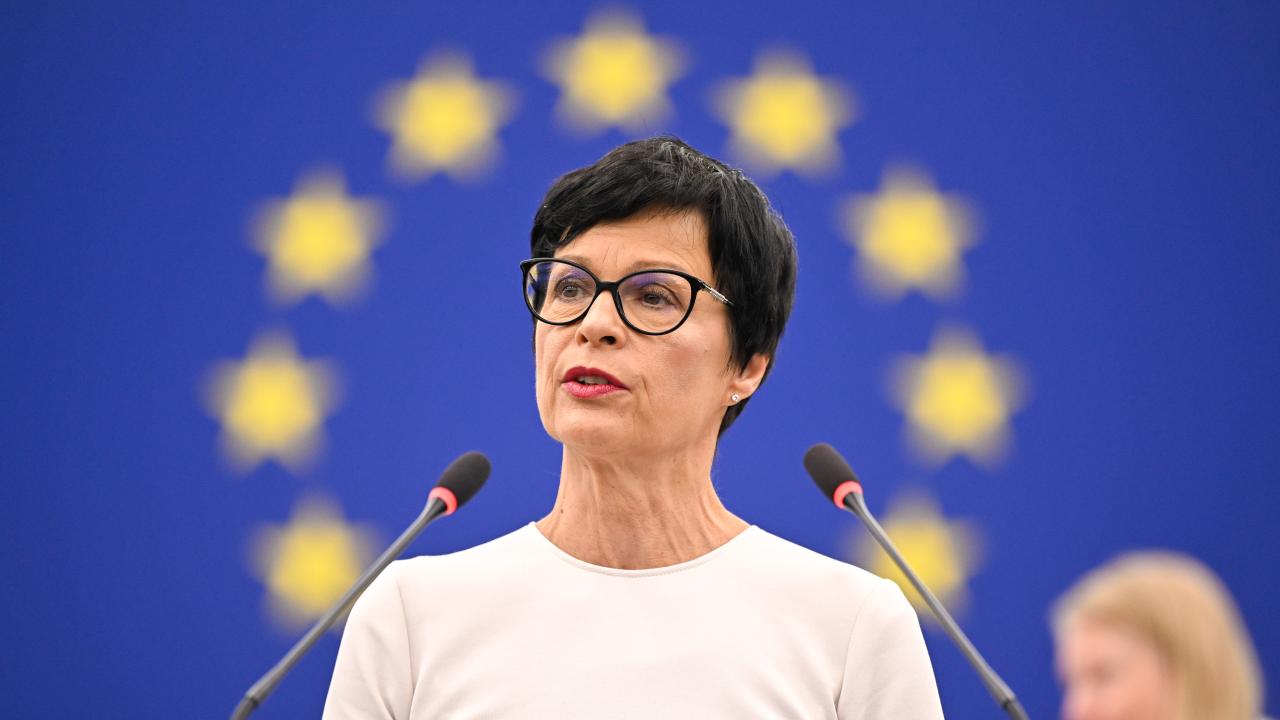 EU:s utvidgningskommissionär Marta Kos deltog i tisdagens debatt i EU-parlamentet.