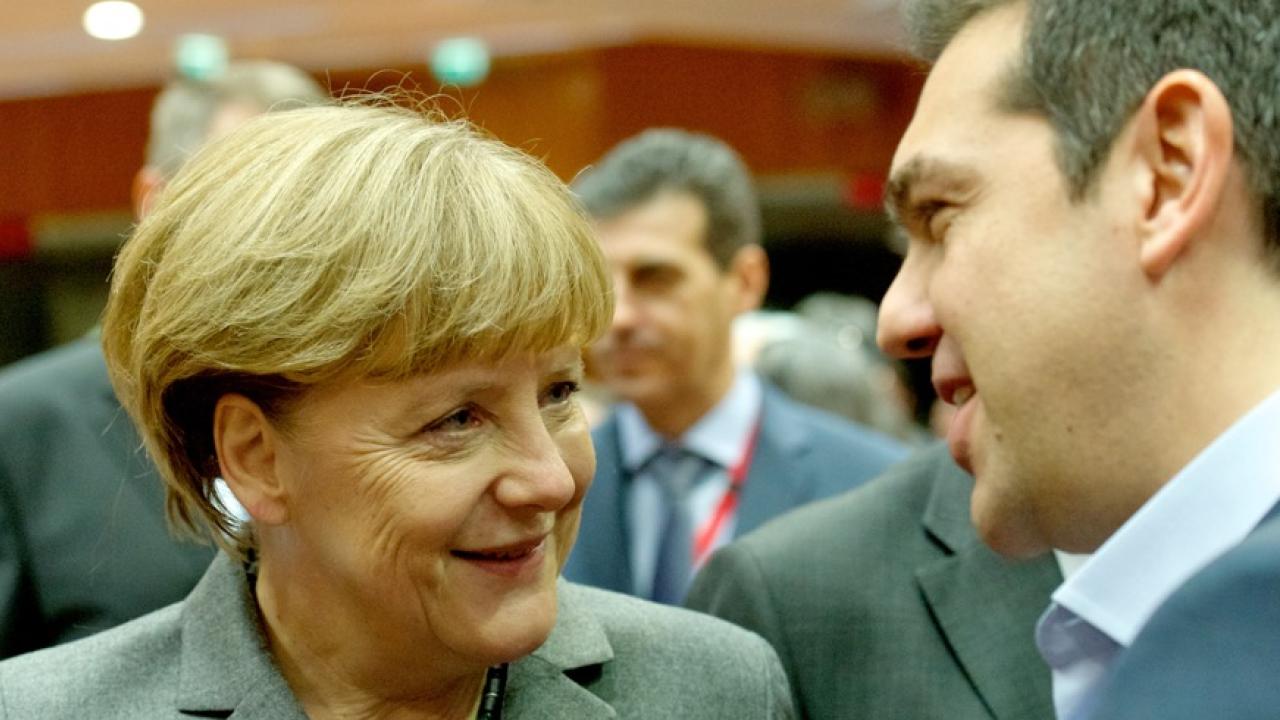 Angela Merkel och Alexis Tsipras. Arkivbild.