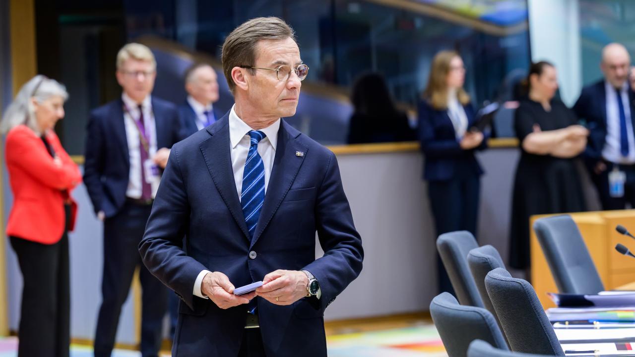 Statsminister Ulf Kristersson ger det senaste förslaget för nästa flerårsbudget kalla handen. Arkivbild.