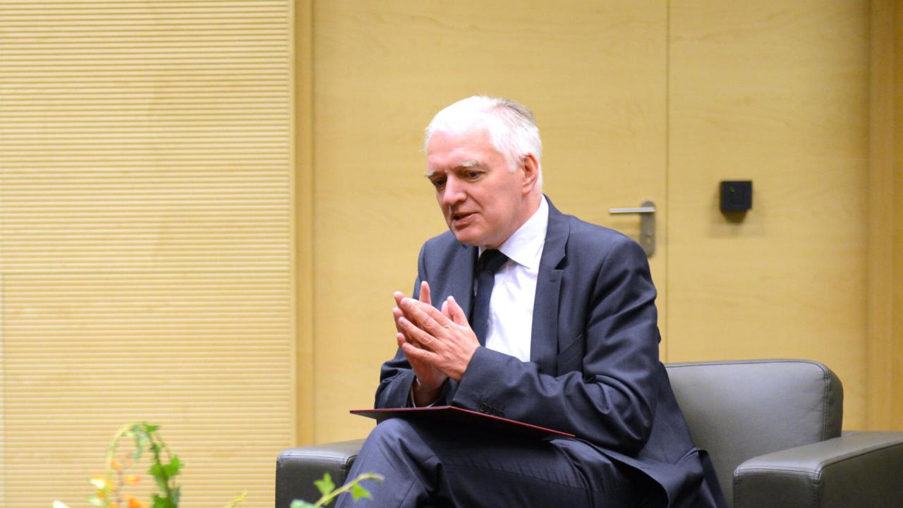 Polens vice premiärminister Jarosław Gowin tillhör det mer moderata koalitionspartiet PJG. Arkivbild.