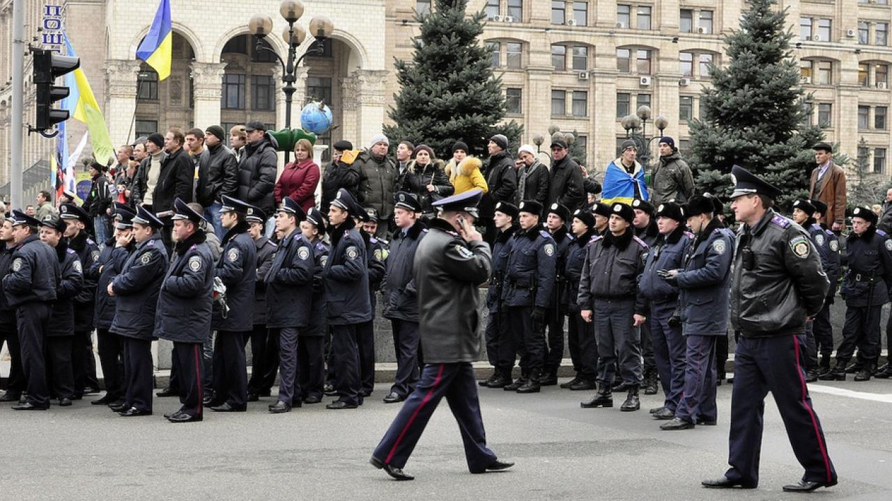 Arkivbild Kiev, Ukraina. Europarådet kräver reformering av Ukrainas lagstiftning.