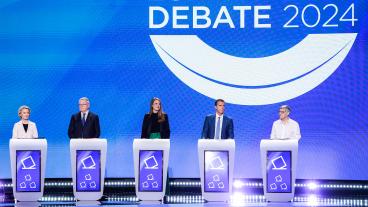 Toppkandidater i EU-valet: Ursula von der Leyen (kristdemokrat), Nicolas Schmit (socialdemokrat), Terry Reintke (gröna), Sandro Gozi (liberal) och Walter Baier (vänster).