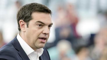Sju månader efter nyvalet som förde  Alexis Tsipras och hans vänsterparti Syriza till makt ber han om förnyat förtroende. Då ville Alexis Tsipras ha stöd för ett nej till nya krispaktet nu är det omvänd politik som gäller. Arkivbild.