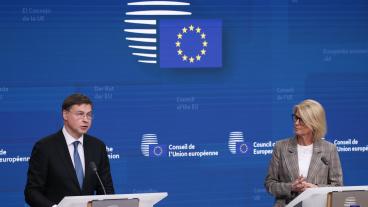 Valdis Dombrovskis och Elisabeth Svantesson