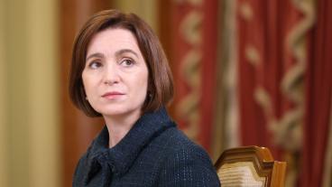 Moldaviens pro-europeiska president, liberalen Maia Sandu, fick klart störst stöd i presidentvalets första omgång, samtidigt som folkomröstningen om att införa EU-skrivningar i grundlagen blev oerhört jämn. Arkivbild.