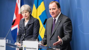 Storbritanniens premiärminister Theresa May och Statsminister Stefan Löfven. Bilden är en arkivbild.