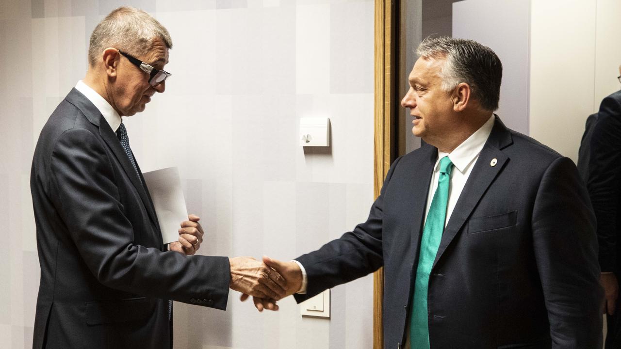 Tjeckiens tidigare premiärminister Andrej Babiš och Ungerns premiärminister Viktor Orbán vill samarbeta i EU-parlamentet. Arkivbild.