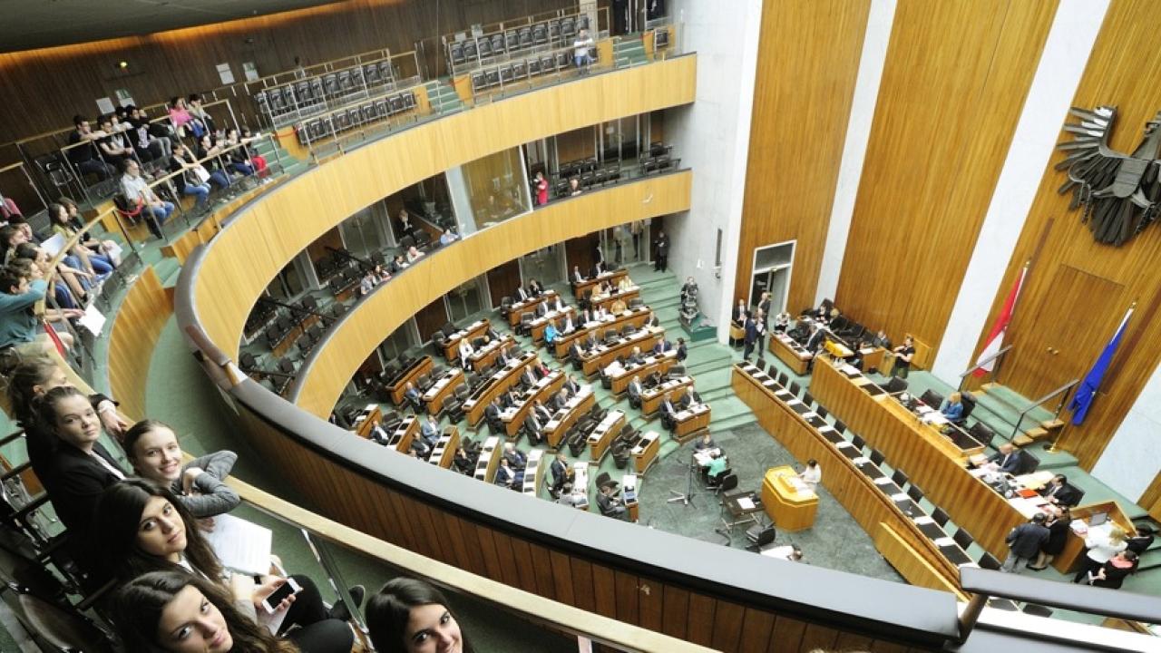 Nationalrådet, andra kammaren i det österrikiska parlamentet. Arkivbild.
