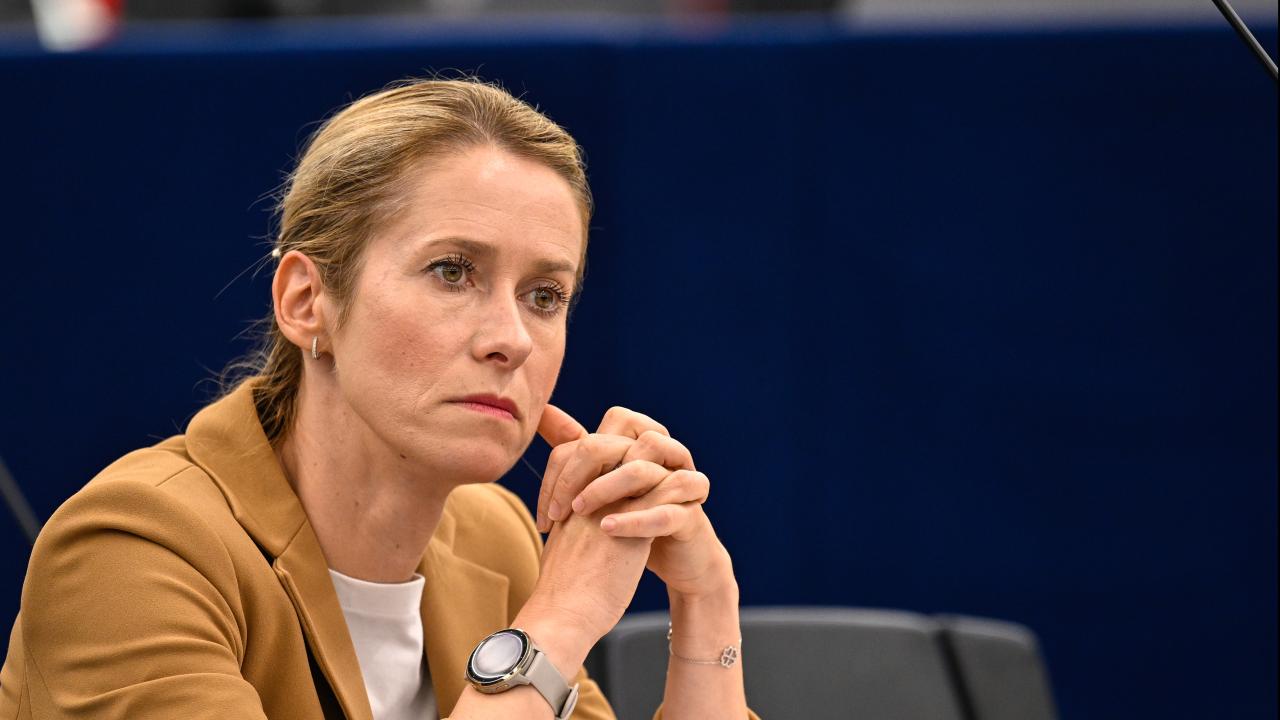 EU:s utrikesrepresentant Kaja Kalla under tisdagens debatt om Gaza i EU-parlamentet.