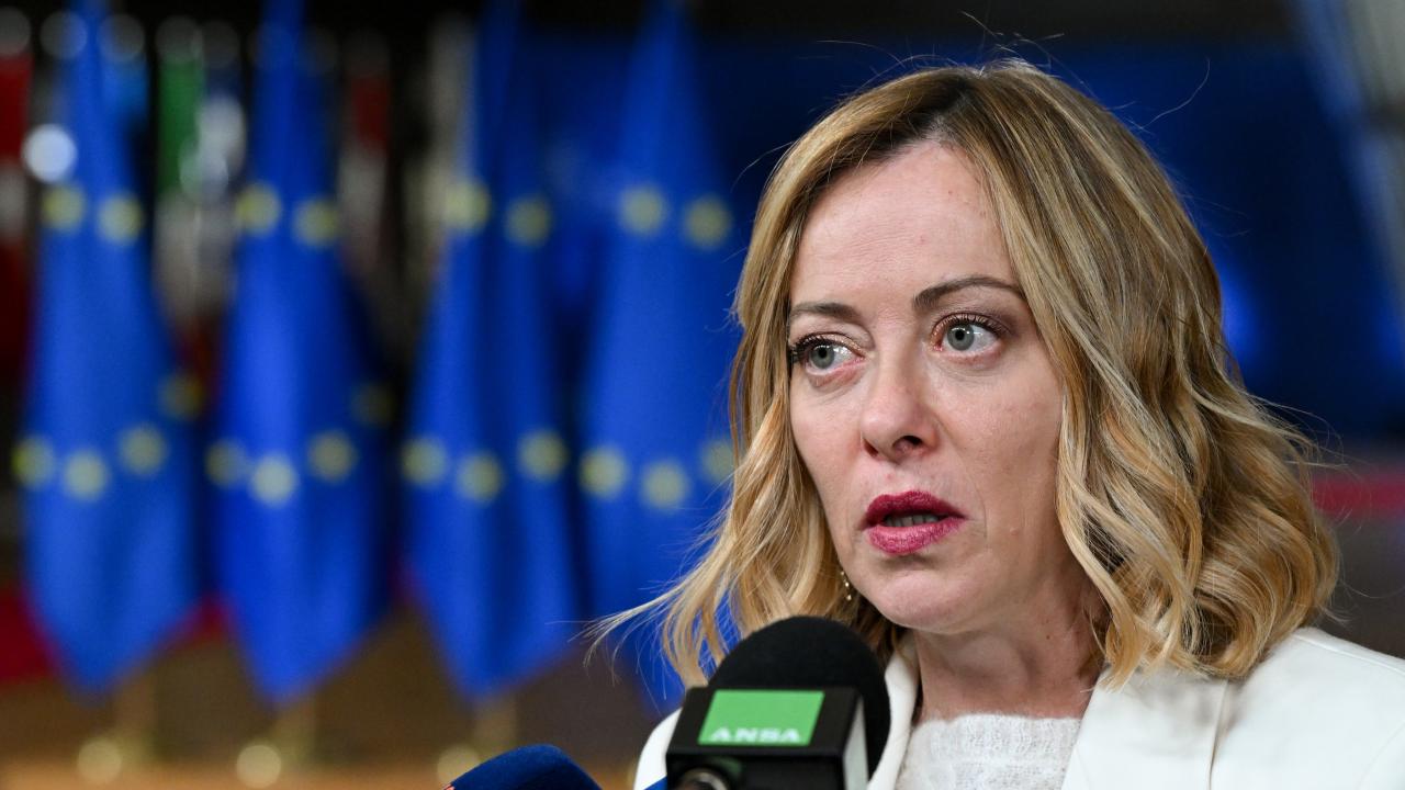 Italiens premiärminister Giorgia Meloni driver på för en tuffare migrationspolitik på EU-nivå. Arkivbild.