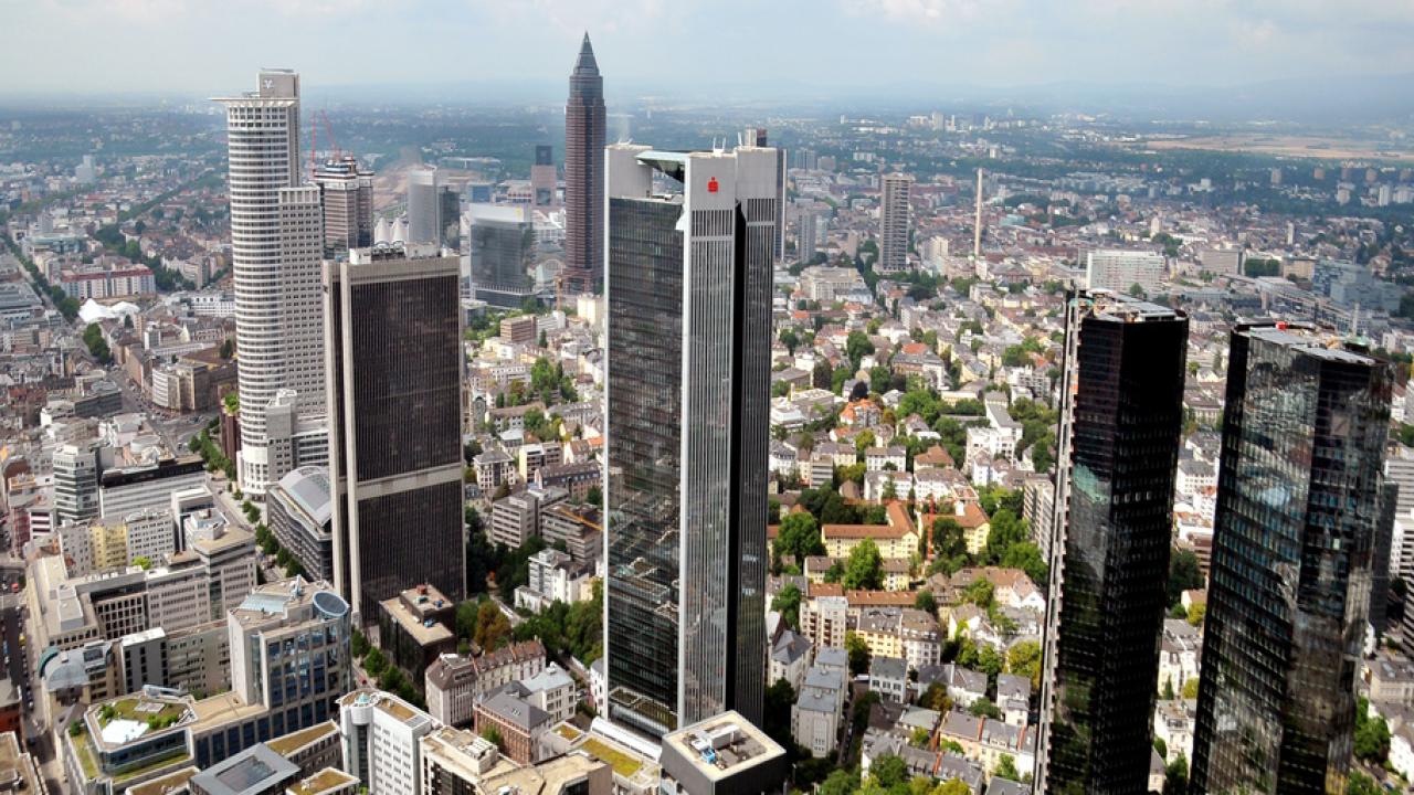 Bankkvarteren i tyska Frankfurt am Main där även ECB har sina kontor.