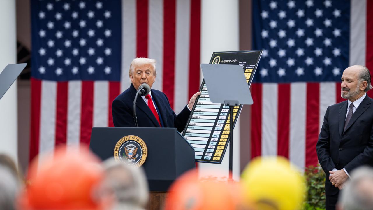 USA:s president Donald Trump införde tullar mot resten av världen i början av april. Arkivbild. 