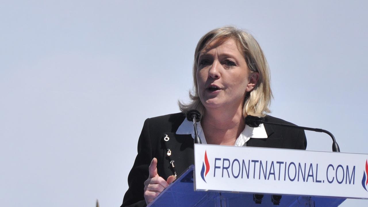 Ledaren för Nationella fronten Marine Le Pen. Arkivbild.