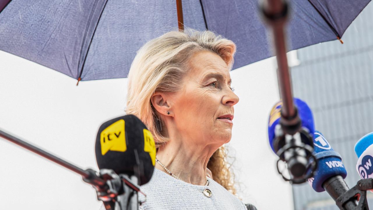 EU-kommissionens ordförande Ursula von der Leyen kräver att Israel omedelbart häver sin blockad mot Gaza och tillåter storskalig humanitär hjälp till civilbefolkningen. Arkivbild. 