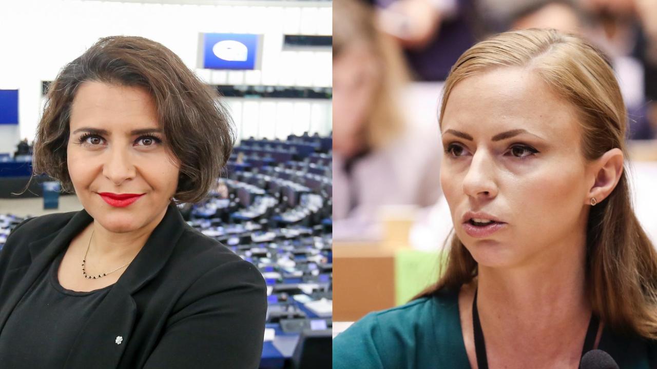 Abir Al-Sahlani (C) och Sara Skyttedal (KD).