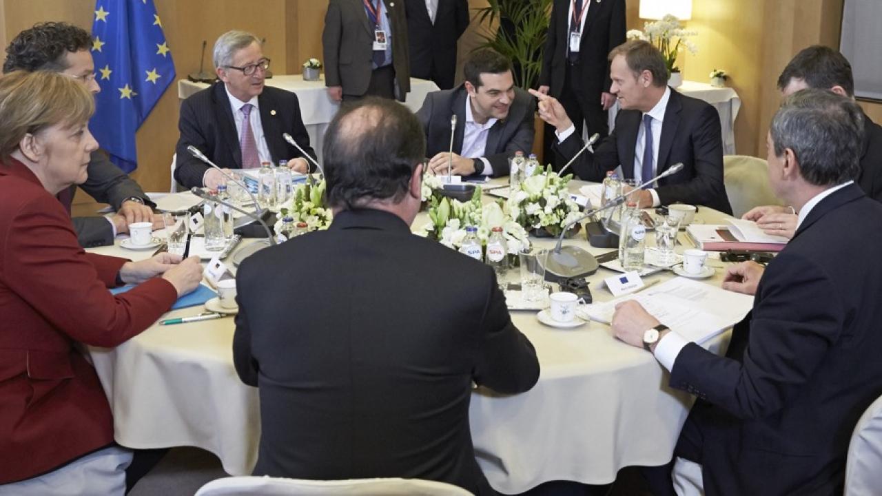 I över tre timmar pågick det extrainsatta minitoppmötet om Grekland.