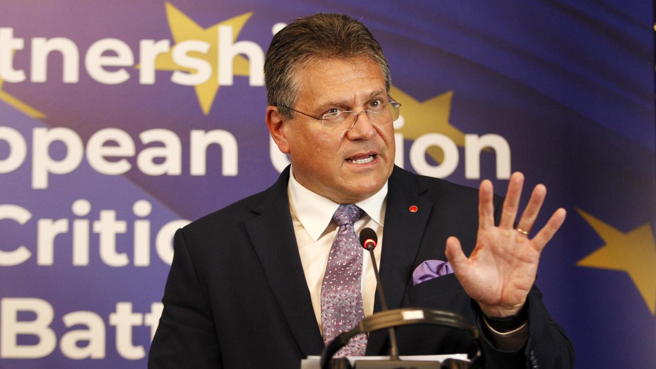 EU-kommissionär Maroš Šefčovič ansvarar för att se till att avtalen mellan EU och Storbritannien efterlevs. Arkivbild.