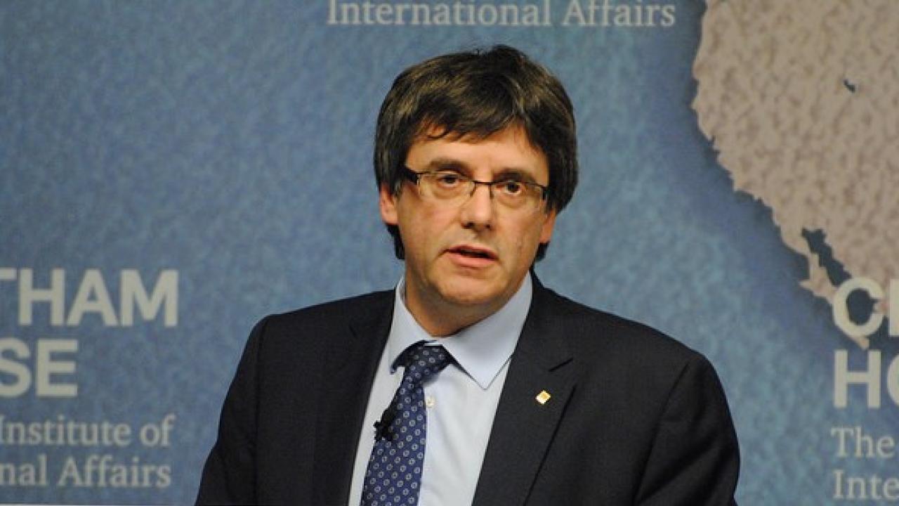 Den avsatte katalanska presidenten Carles Puigdemont ser valet som en katalansk seger över den spanska monarkin. Bilden har beskurits. 