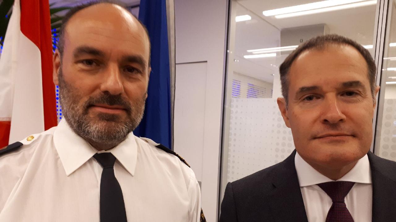 Patrik Engström, chef för svenska gränspolisen, och Fabrice Leggeri, vd för Frontex.