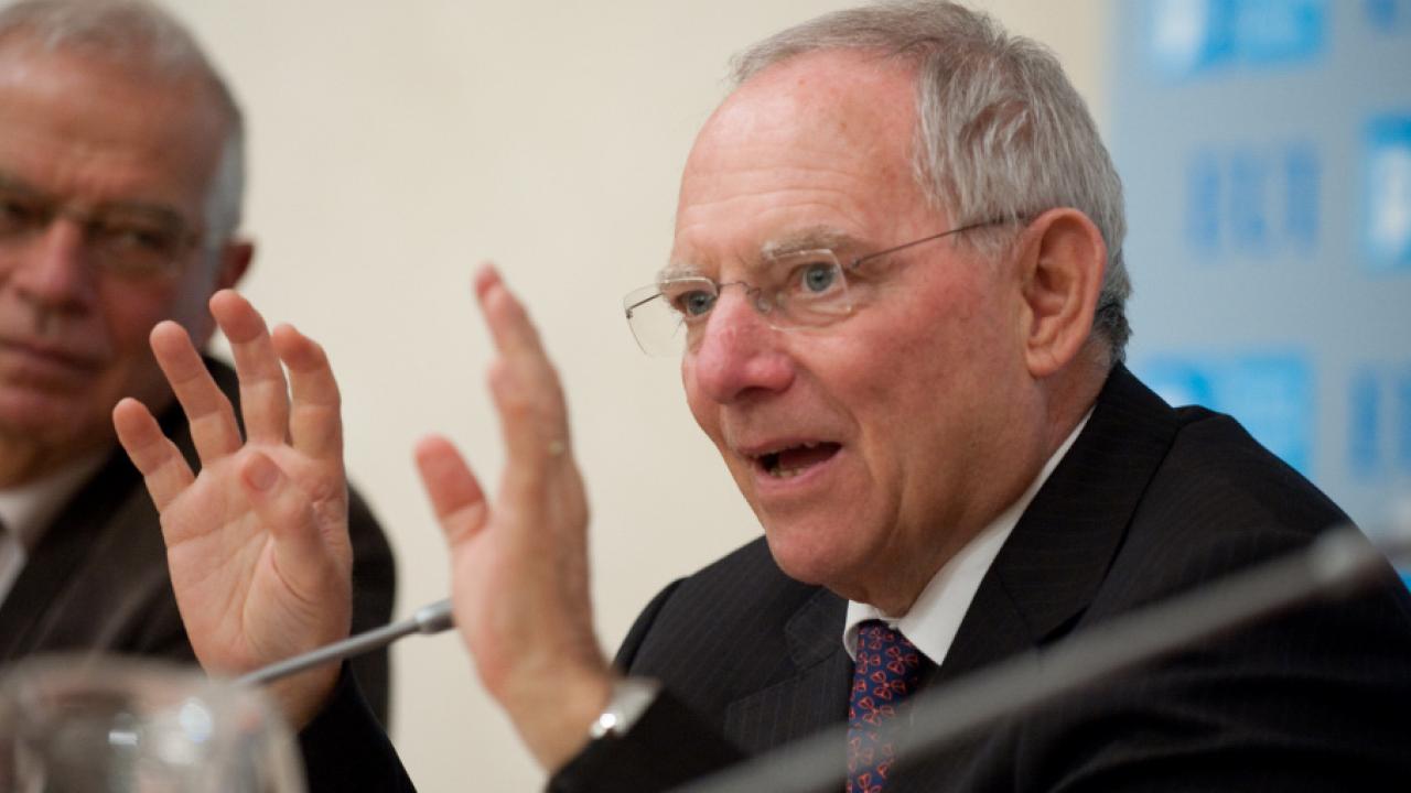 Den tyske finansministern Wolfgang Schäuble. Arkivbild