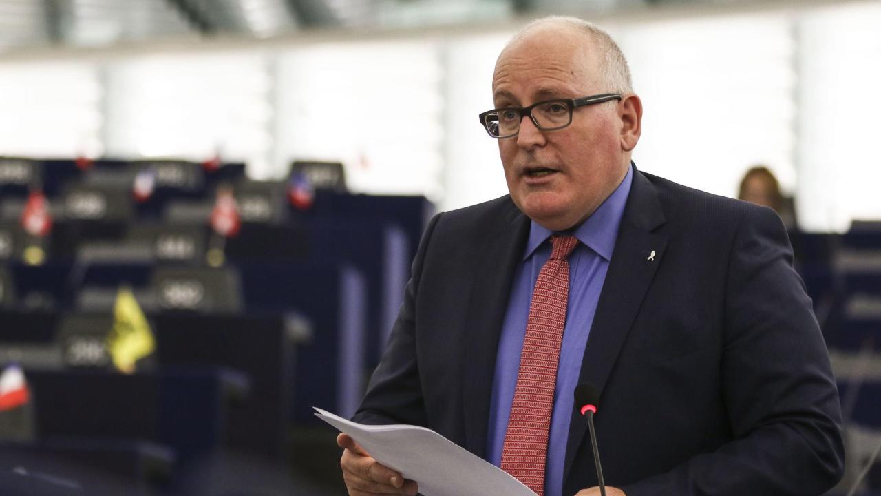 EU-kommissionens vice ordförande Frans Timmermans presenterade kommissonens arbetsprogram för 2018.