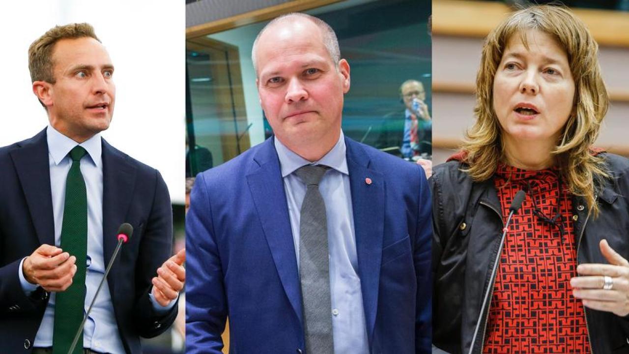 Europaparlamentariker Tomas Tobé (M), justitie- och migrationsministern Morgan Johansson (S) och Europaparlamentariker Malin Björk (V) om aktuell migrationspolitik.