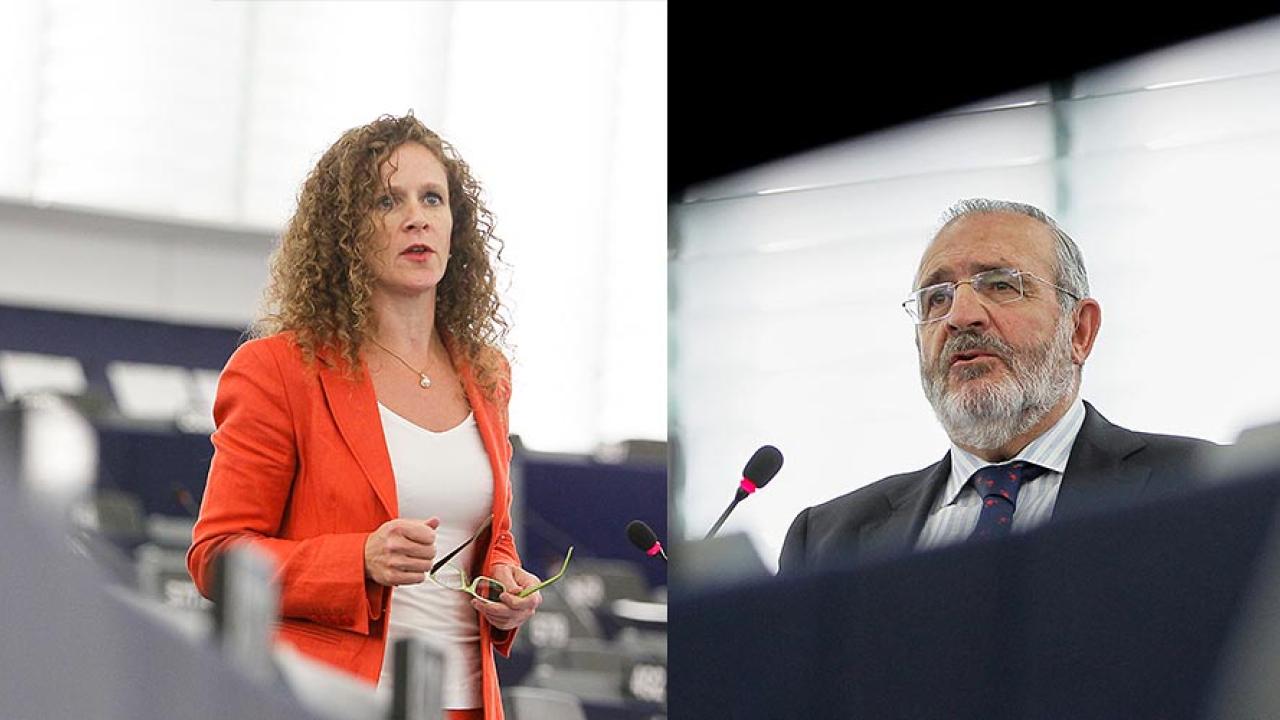 Liberalen Sophie in 't Veld och konservative Agustín Díaz de Mera García Consuegra debatterar Swiftavtalet.