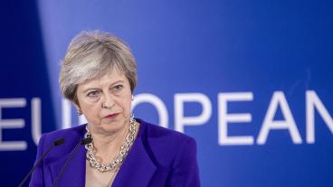 Den brittiska premiärministern Theresa May förlorade för andra gången en omröstning i underhuset om sitt utträdesavtal med EU. Arkivbild.