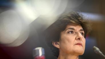 Den franska liberala EU-kommissionärskandidaten Sylvie Goulard under onsdagens utfrågning i EU-parlamentet. 