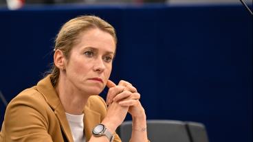 EU:s utrikesrepresentant Kaja Kalla under tisdagens debatt om Gaza i EU-parlamentet.