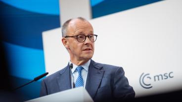 Tysklands förbundskansler Friedrich Merz under säkerhetskonferensen i München. 