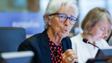Europeiska centralbankens ordförande Christine Lagarde i EU-parlamentets ekonomiutskott.