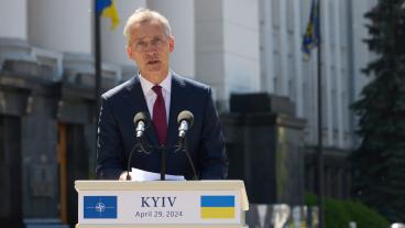 Natos generalsekreterare Jens Stoltenberg besökte på måndagen ukrainska Kiev. 