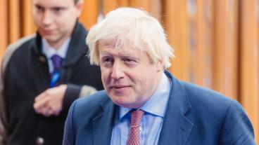 Premiärminister Boris Johnson menade att måndagens presskonferens riskerade att överröstas av demonstranter och ställde därför in. Arkivbild.