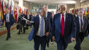 Steve Witkoff, det amerikanska sändebudet, och USA:s president Donald Trump. Arkivbild.