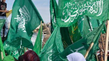 Hamasflaggor. Arkivbild.