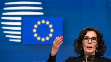 Belgiens utrikesminister Hadja Lahbib. Arkivbild.