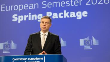 EU:s ekonomikommissionär Valdis Dombrovskis.