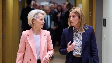 EU-kommissionens ordförande Ursula von der Leyen och EU-parlamentets talman Roberta Metsola. Arkivbild.