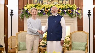 EU-kommissionens ordförande Ursula von der Leyen och Indiens premiärminster Narendra Modi hoppas på ett frihandelsavtal.