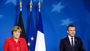 Tysklands förbundskansler Angela Merkel och Frankrikes president Emmanuel Macron. Arkivbild.