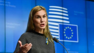 EU:s energikommissionär Kadri Simson, en estnisk liberal, efter måndagens energiministermöte i Bryssel.