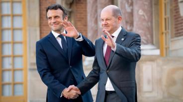 Fransk-tyska band. Frankrikes president Emmanuel Macron och Tysklands förbundskansler Olaf Scholz skulle på onsdagen "övervinna svårigheter" över en lunch. Bilden är tagen vid ett annat tillfälle.