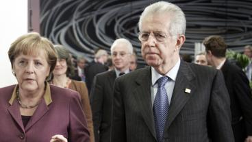 Angela Merkel och Mario Monti tidigare i år.