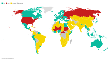 93 länder stödde resolutionen, 18 röstade nej medan 65 länder lade ned sina röster.