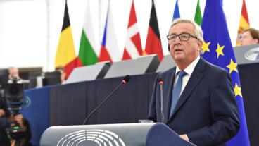 EU-kommissionens ordförande Jean-Claude Juncker under onsdagens linjetal i EU-parlamentet i Strasbourg.