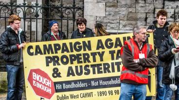 Fackliga protster i helgen på Irland mot bankskulder och nerskärningar. 