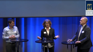 EU-forskare Magnus Blomgren, politisk chefredaktör Heide Avellan och riksdagsman Pyry Nieme (S). 